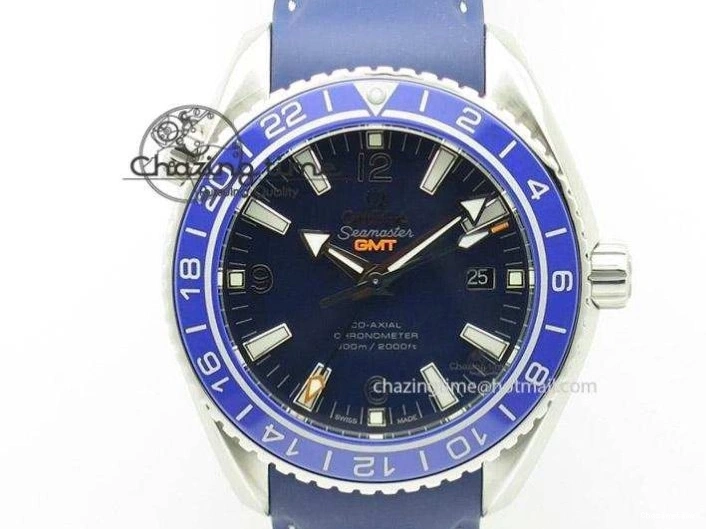 0115 Planet Ocean Master Chrono 45mm SS OM 1:1 Best Edition Black Dial Orange 12 On Rubber Strap A Durable 8169